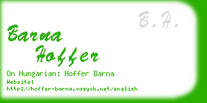 barna hoffer business card